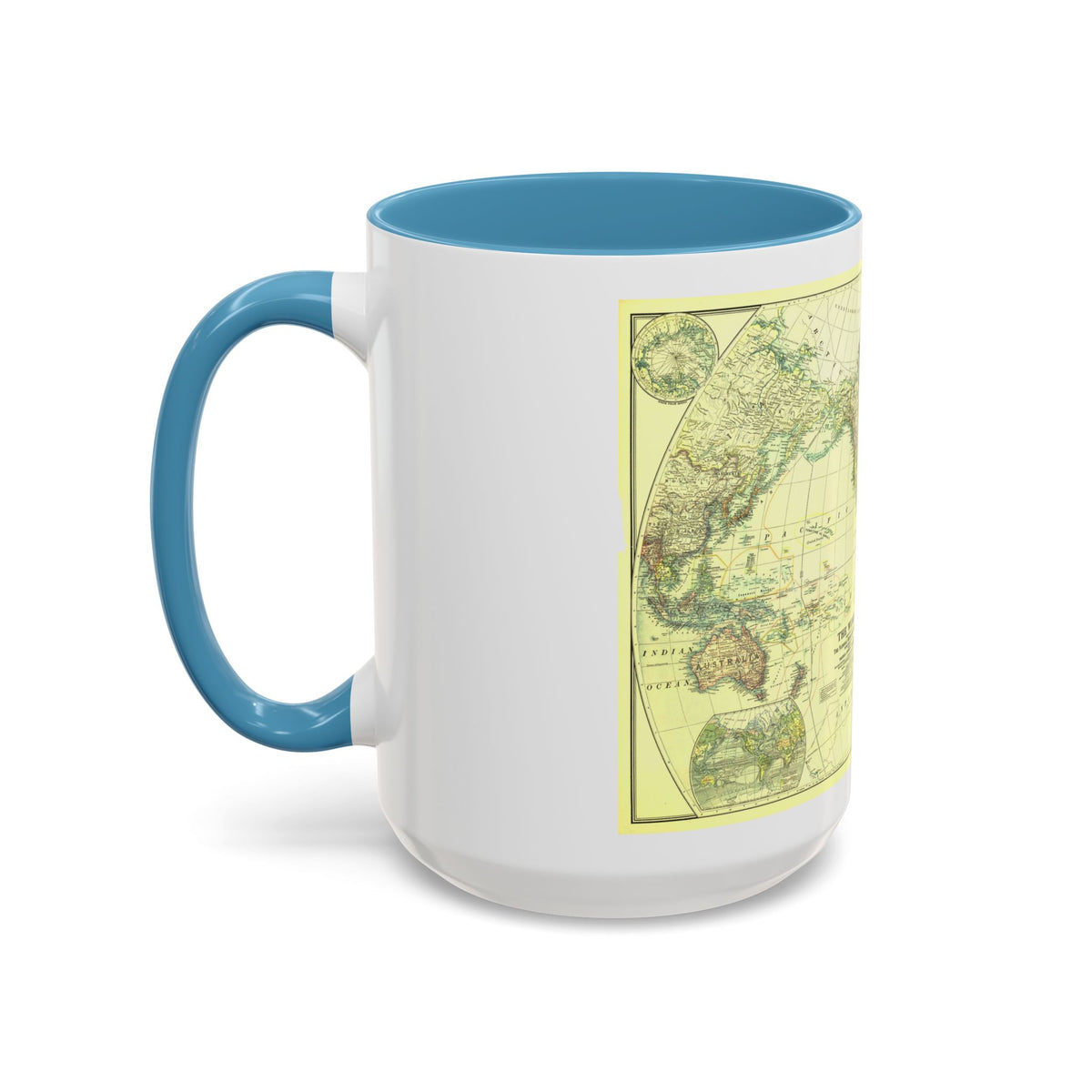 World Map - Political Divisions (1922) (Map) Accent Coffee Mug