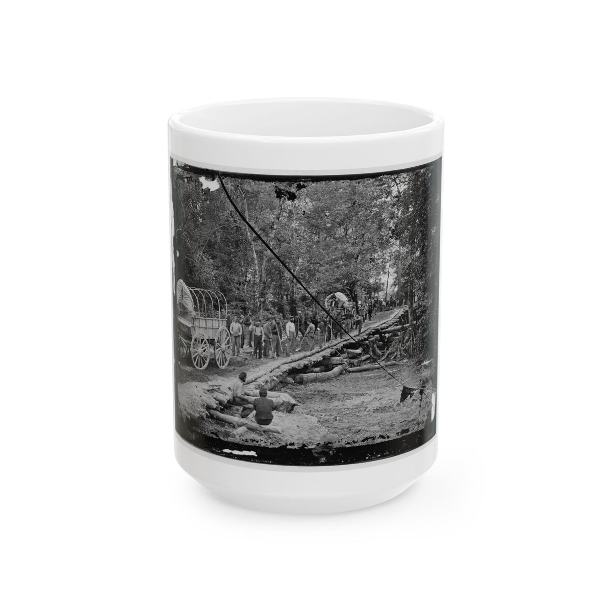 Chickahominy River, Va. Grapevine Bridge Built May 27-28, 1862, By The 5th New Hampshire Infantry Under Col. Edward E. Cross (U.S. Civil War) White Coffee Mug