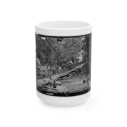 Chickahominy River, Va. Grapevine Bridge Built May 27-28, 1862, By The 5th New Hampshire Infantry Under Col. Edward E. Cross (U.S. Civil War) White Coffee Mug