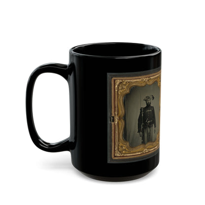 Two Unidentified Soldiers In 34th Ohio Infantry Regiment Uniforms With Bayoneted Muskets (U.S. Civil War) Black Coffee Mug