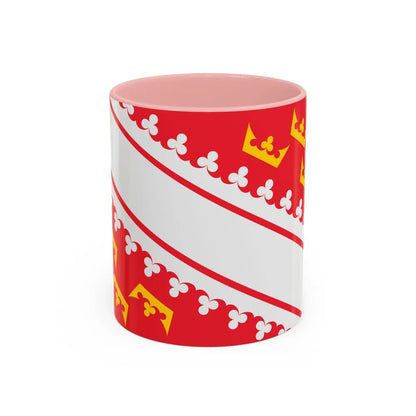 Flag of Alsace France - Accent Coffee Mug-11oz-Pink-Go Mug Yourself