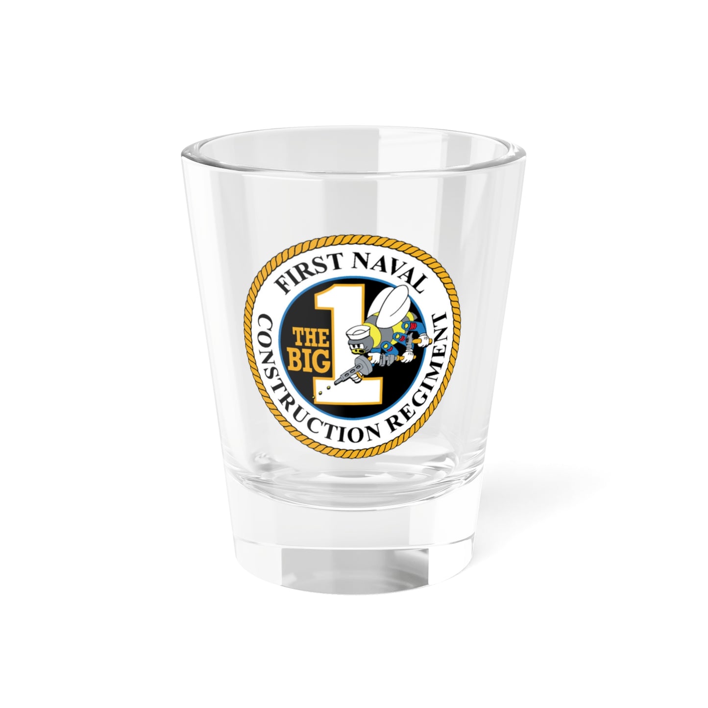 First Naval Construction Regiment (U.S. Navy) Shot Glass 1.5oz