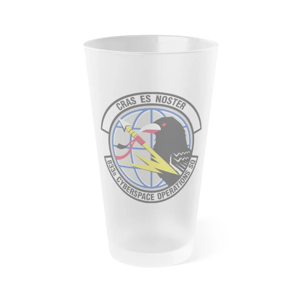 833 Cyberspace Operations Squadron ACC (U.S. Air Force) Frosted Pint Glass 16oz-16oz-Frosted-Go Mug Yourself