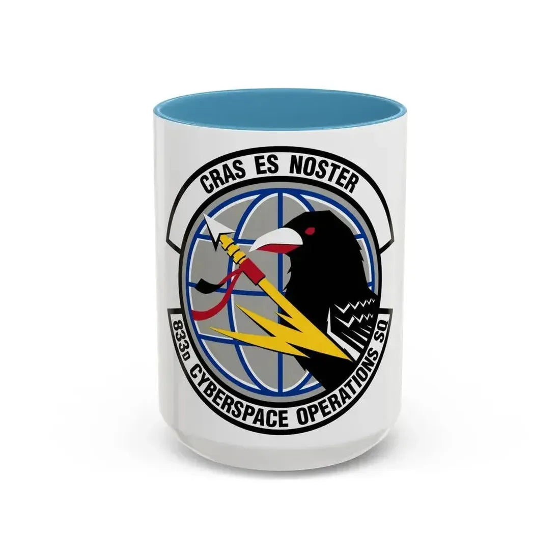 833 Cyberspace Operations Squadron ACC (U.S. Air Force) Accent Coffee Mug 15oz Light Blue - Go Mug Yourself