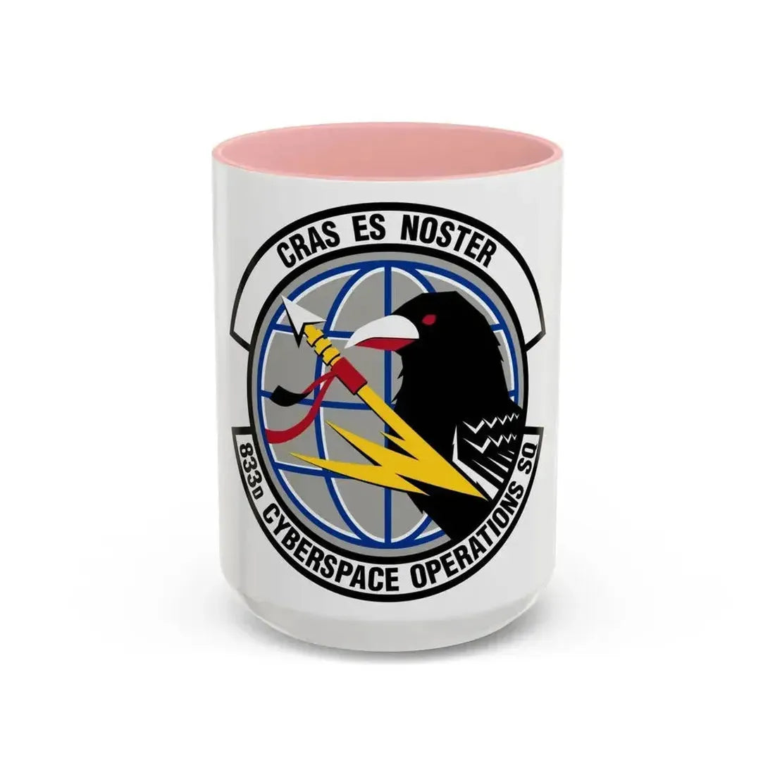 833 Cyberspace Operations Squadron ACC (U.S. Air Force) Accent Coffee Mug 15oz Pink - Go Mug Yourself