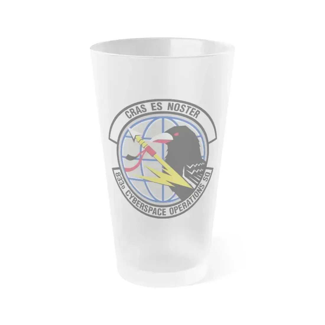 833 Cyberspace Operations Squadron ACC (U.S. Air Force) Frosted Pint Glass 16oz 16oz Frosted - Go Mug Yourself