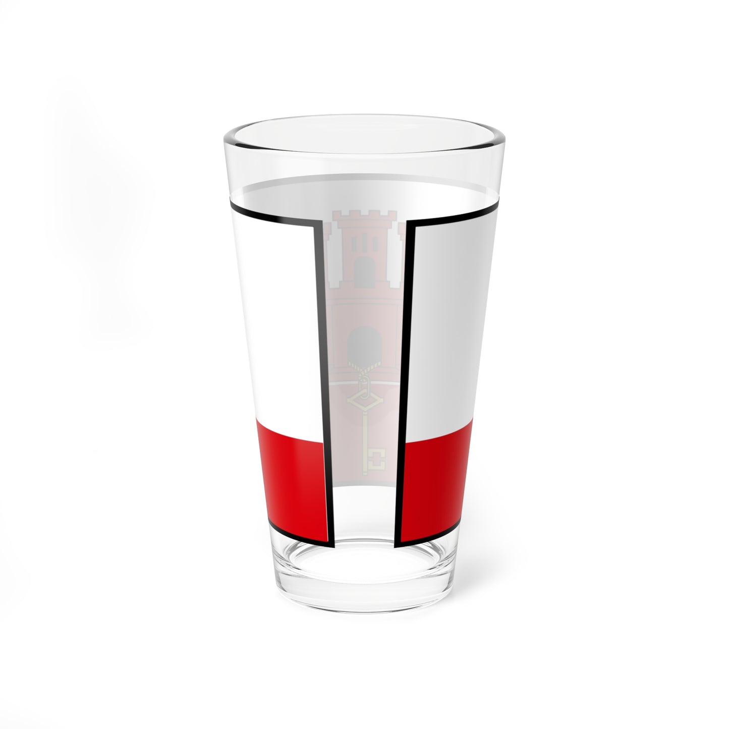 Flag of Gibraltar bordered (United Kingdom) Pint Glass 16oz