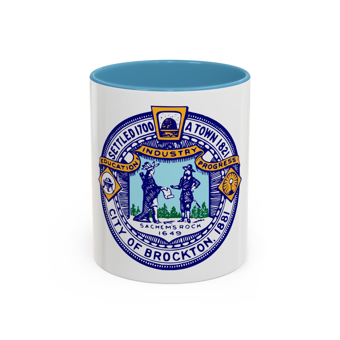 Seal of Brockton Massachusetts - Accent Coffee Mug