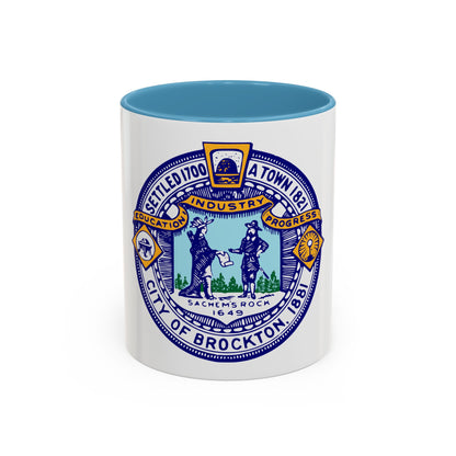 Seal of Brockton Massachusetts - Accent Coffee Mug
