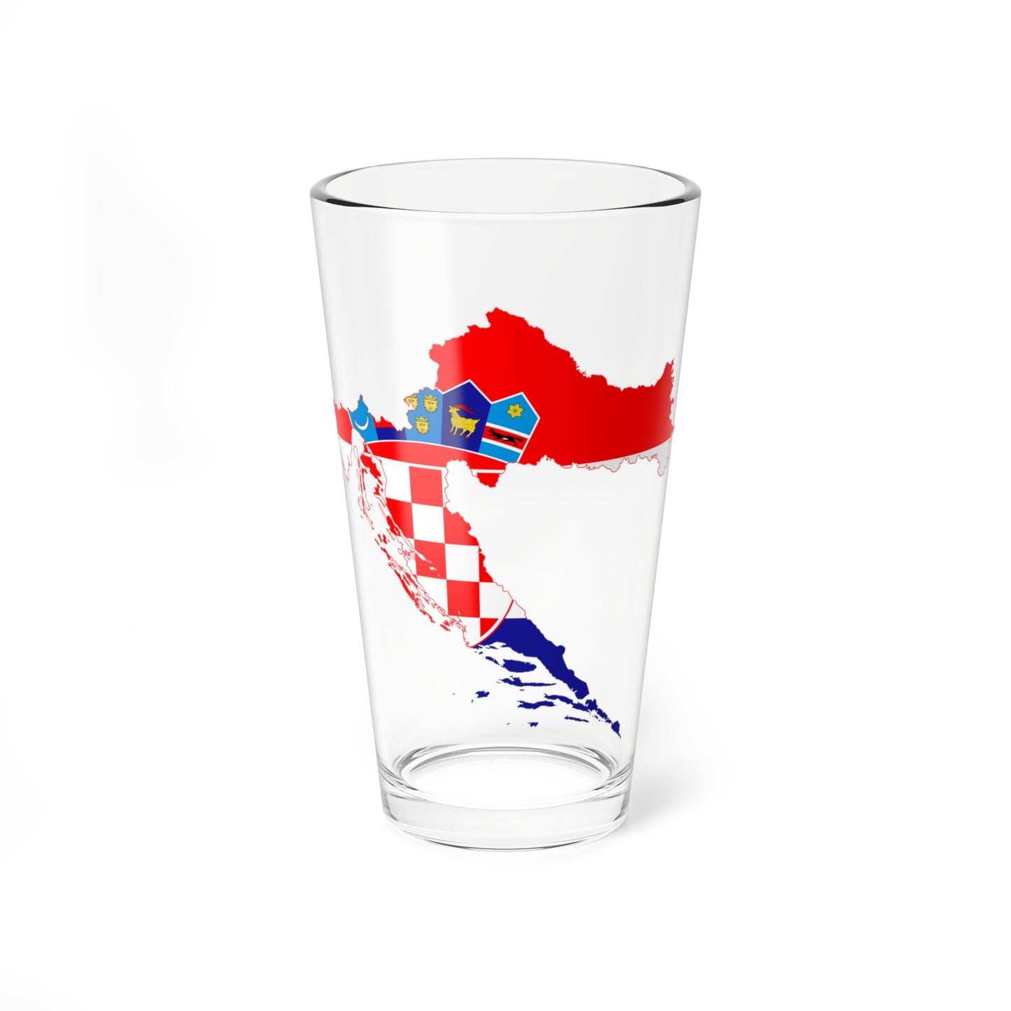 Flag map of Croatia (Croatia) Pint Glass 16oz