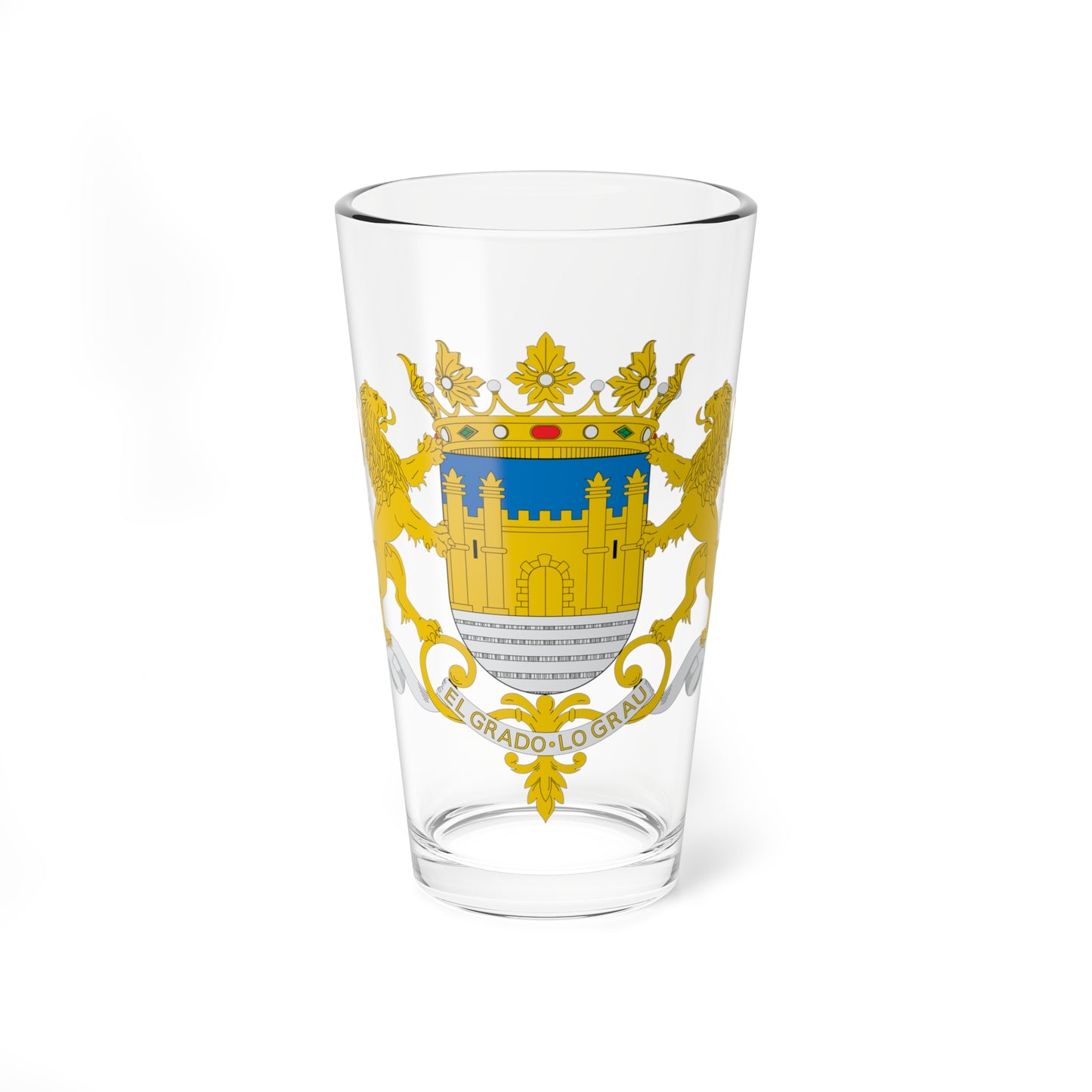 Escudo de El Grado (Spain) (Coat of Arms) Pint Glass 16oz
