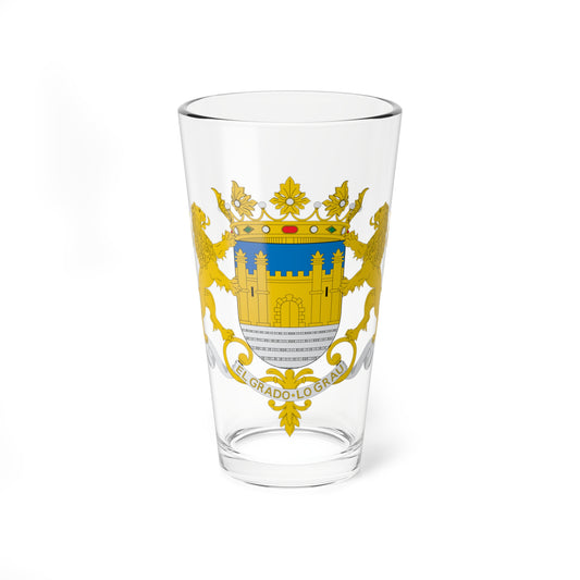 Escudo de El Grado (Spain) (Coat of Arms) Pint Glass 16oz
