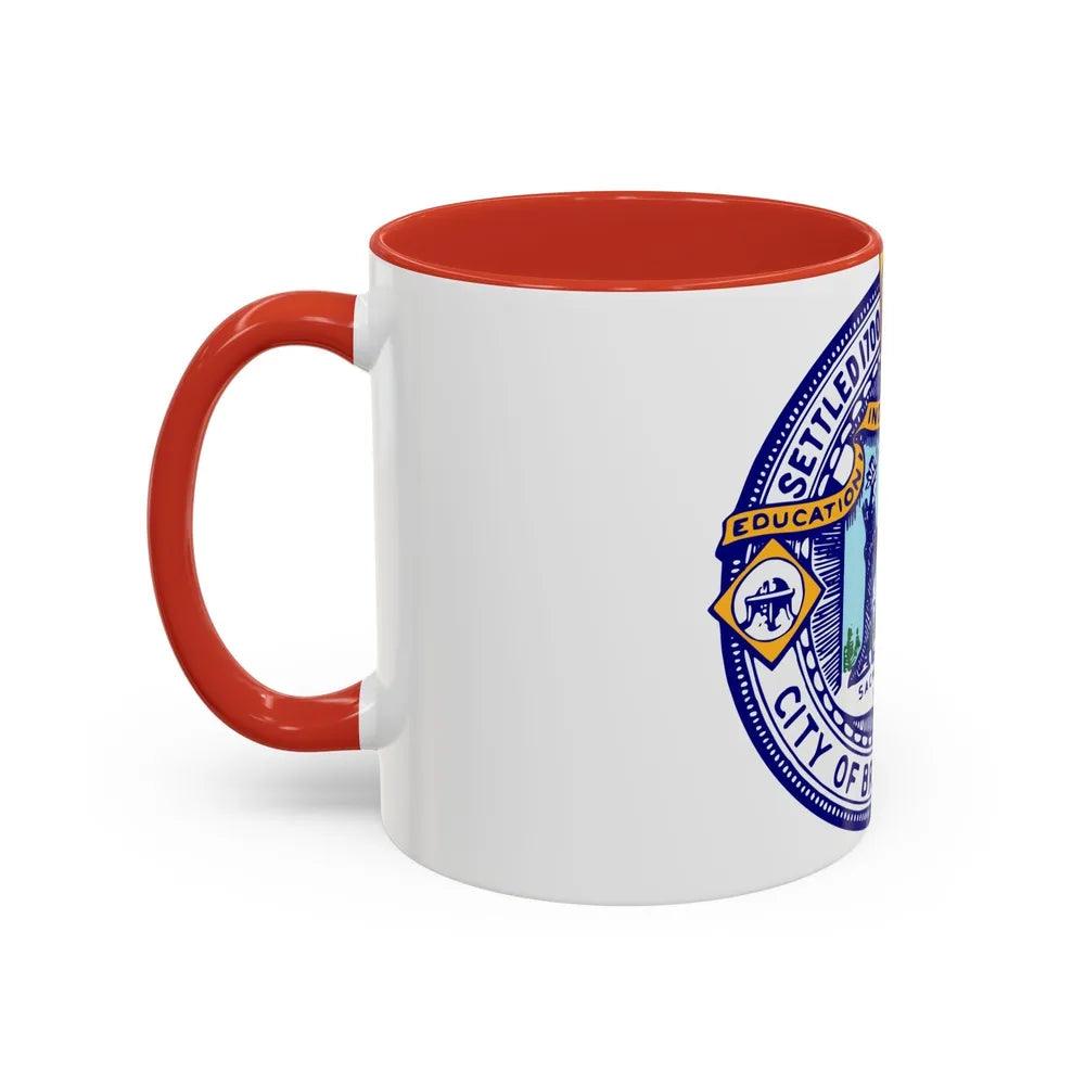 Seal of Brockton Massachusetts - Accent Coffee Mug-Go Mug Yourself