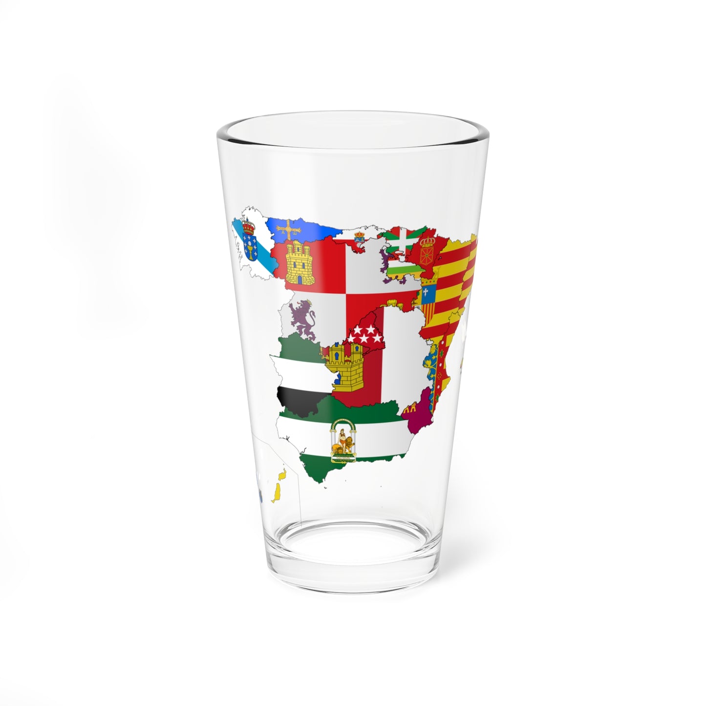 Flag-map of Spain subdivisions (Spain) Pint Glass 16oz