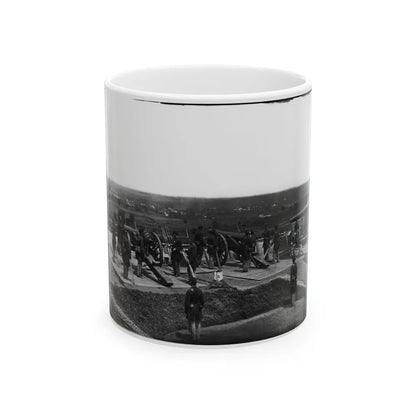 District Of Columbia. Gun Crews Of Company H, 3d Massachusetts Heavy Artillery, At Fort Lincoln (U.S. Civil War) White Coffee Mug-11oz-Go Mug Yourself