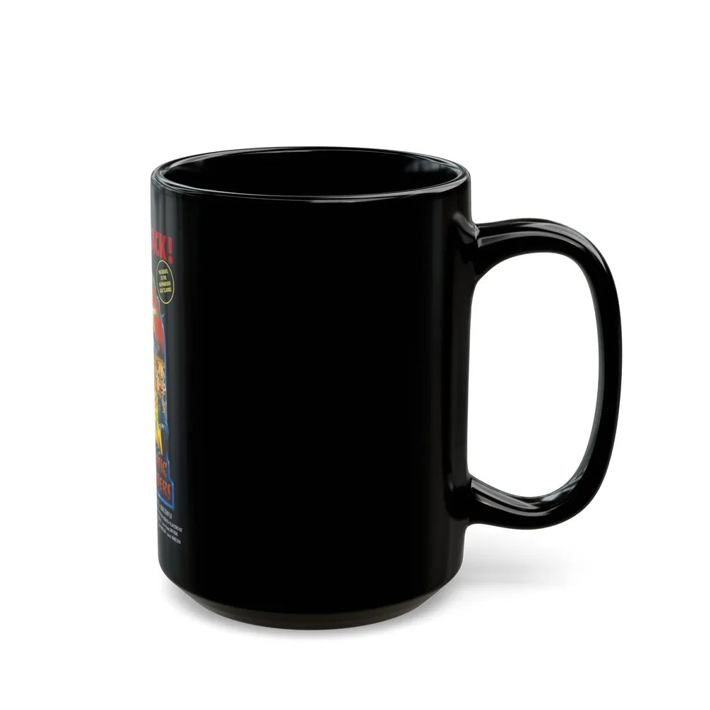 FLESH GORDON MEETS THE COSMIC CHEERLEADERS 1990 Movie Poster - Black Coffee Mug-Go Mug Yourself