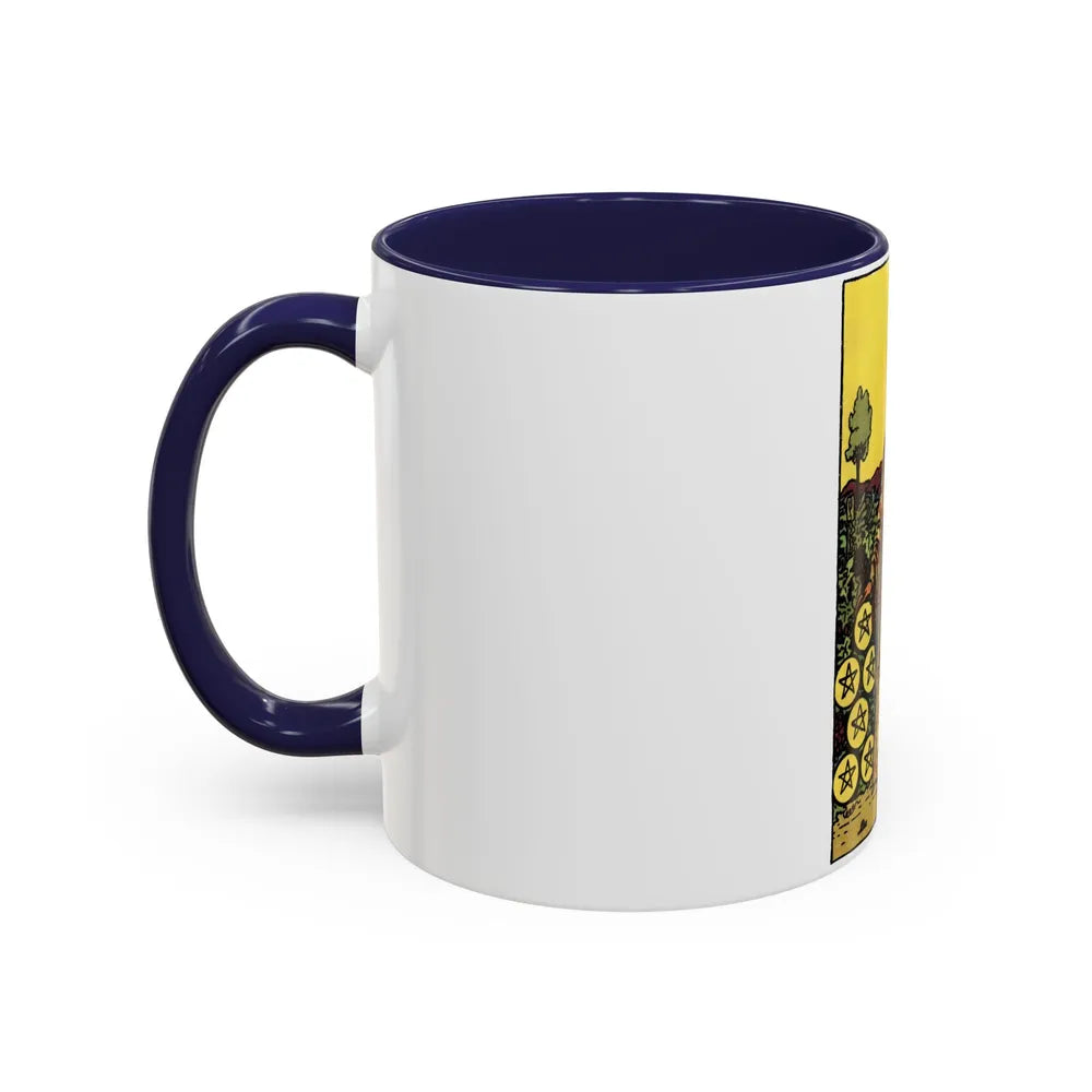 The 9 of Pentacles (Tarot Card) Accent Coffee Mug-Go Mug Yourself