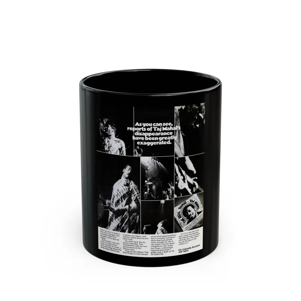 Taj Mahal 1971 (Music Poster) Black Coffee Mug-11oz-Go Mug Yourself