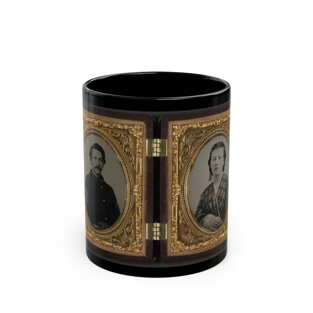 Captain Ferdinand F. Boltz Of Co. S, 12th Indiana Infantry Regiment, And Co. F, 88th Indiana Infantry Regiment And Siddie Boltz (U.S. Civil War) Black Coffee Mug-11oz-Go Mug Yourself