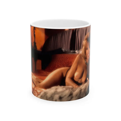 Terry Moore #405 - Unreleased Aug. '84 Playboy Photo from shoot topless in lingerie & open heels (Vintage Female Icon) White Coffee Mug-11oz-Go Mug Yourself