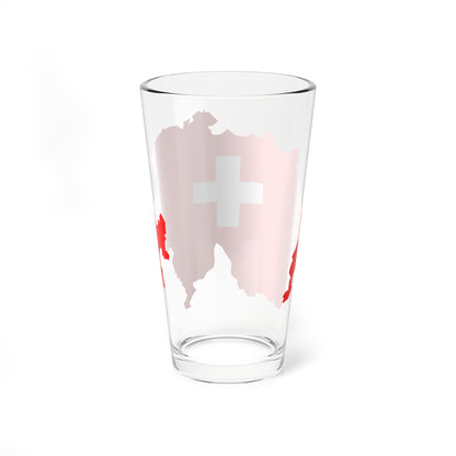 CARTE DRAPEAU SUISSE (Switzerland) Pint Glass 16oz