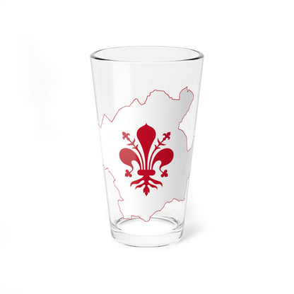 Flag map of Florence (Italy) Pint Glass 16oz