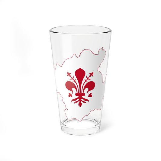 Flag map of Florence (Italy) Pint Glass 16oz