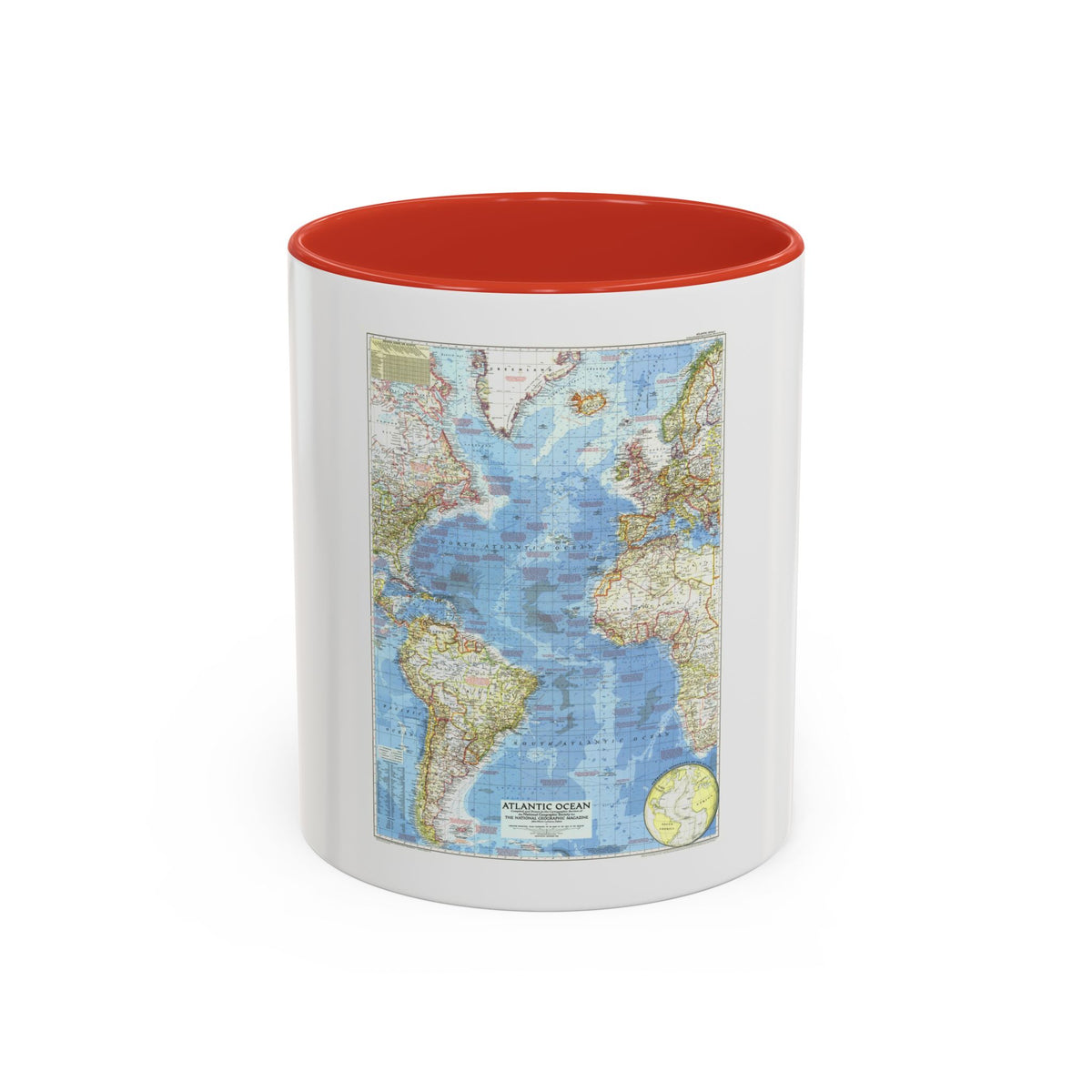 Atlantic Ocean (1955) (Map) Accent Coffee Mug