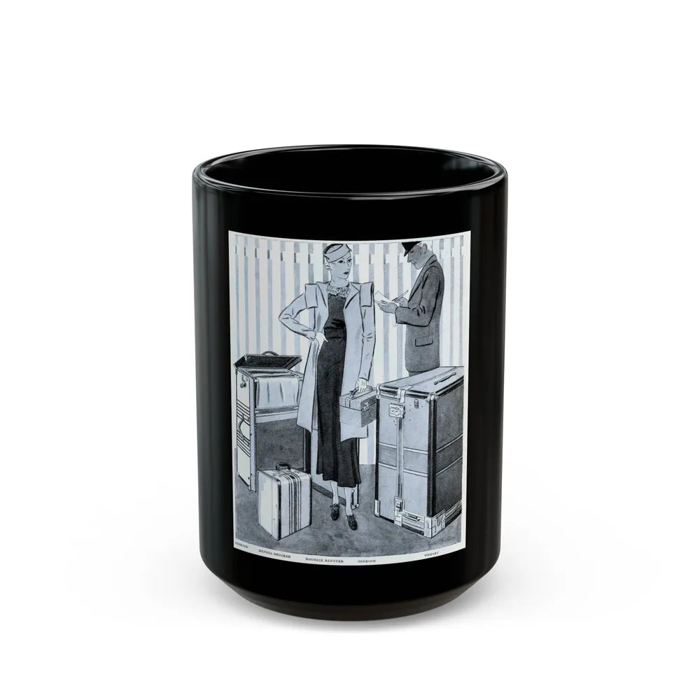 Fashion Illustration, 1933 - Black Coffee Mug-15oz-Go Mug Yourself