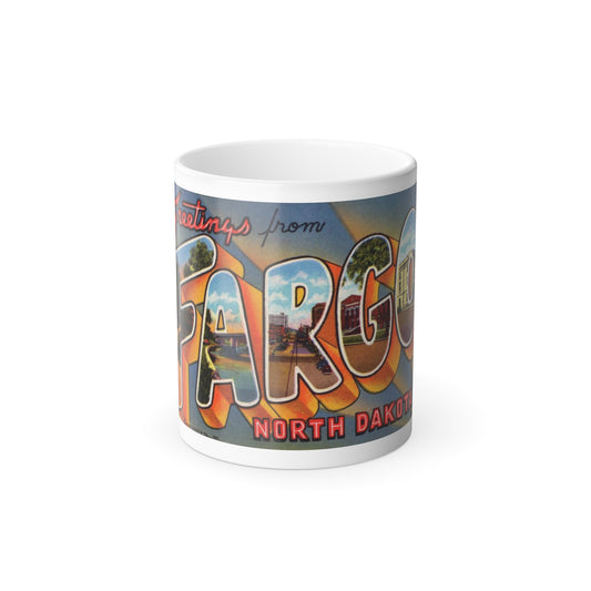 Greeting card from Fargo North Dakota (Greeting Postcards) Color Changing Mug 11oz