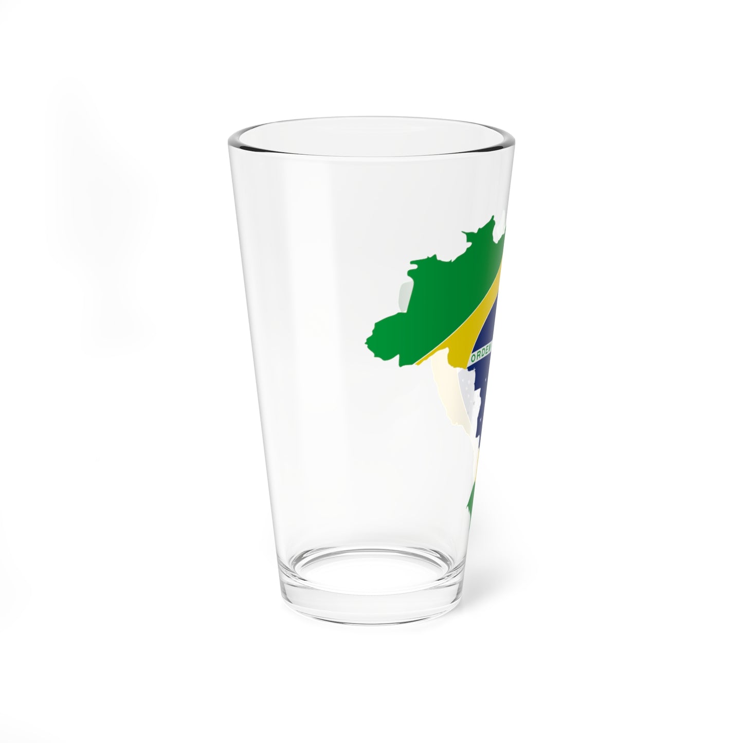 Flag of Brazil - Map (Brazil) Pint Glass 16oz