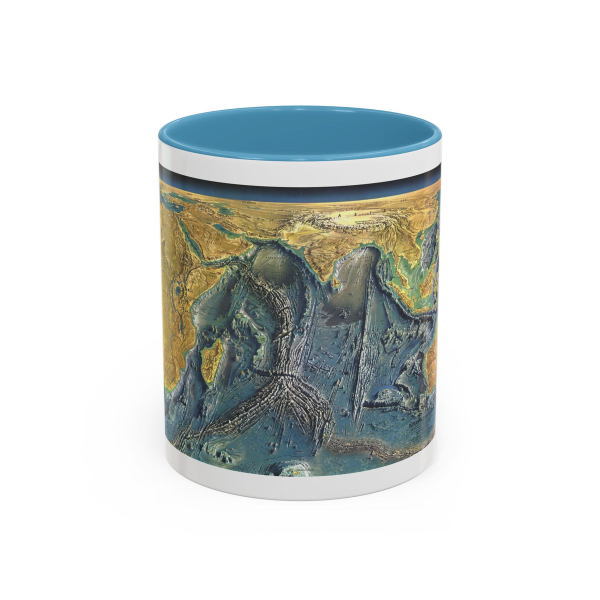 Indian Ocean Floor (1967) (Map) Accent Coffee Mug