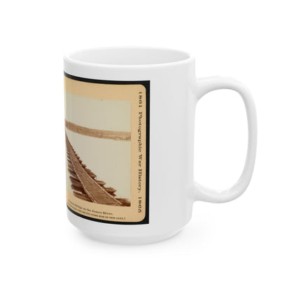A Pontoon Bridge On The James River (U.S. Civil War) White Coffee Mug