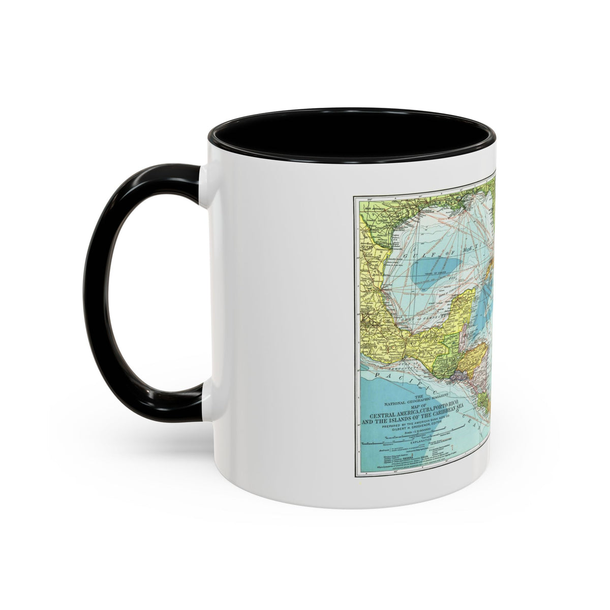 Central America (1913) (Map) Accent Coffee Mug