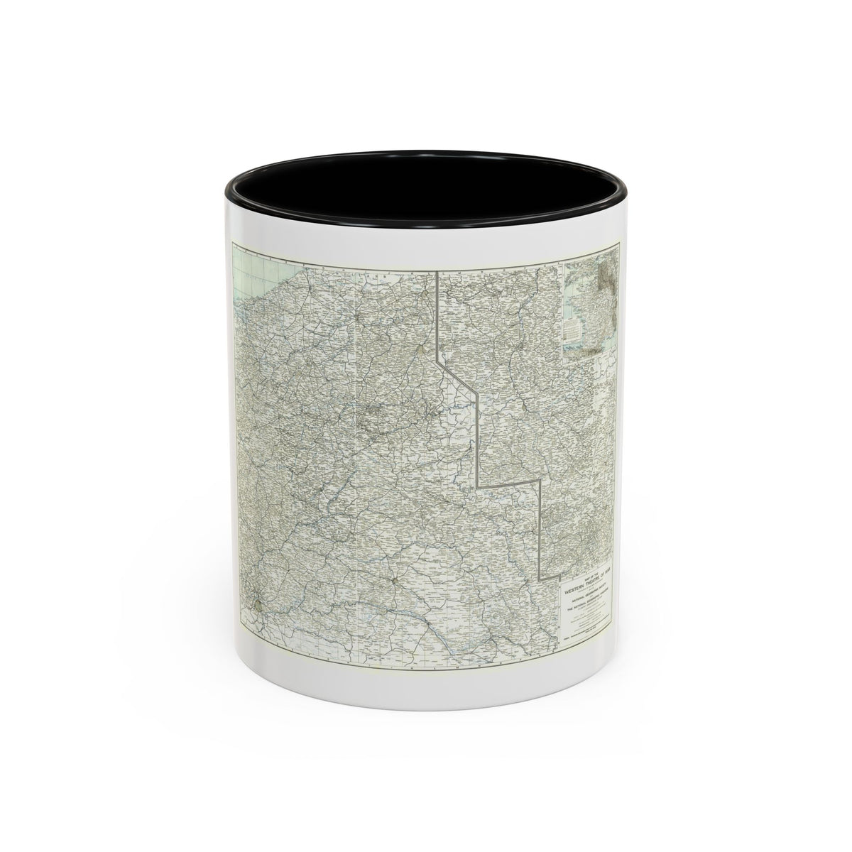 Western Theatre of War (1918) (Map) Accent Coffee Mug
