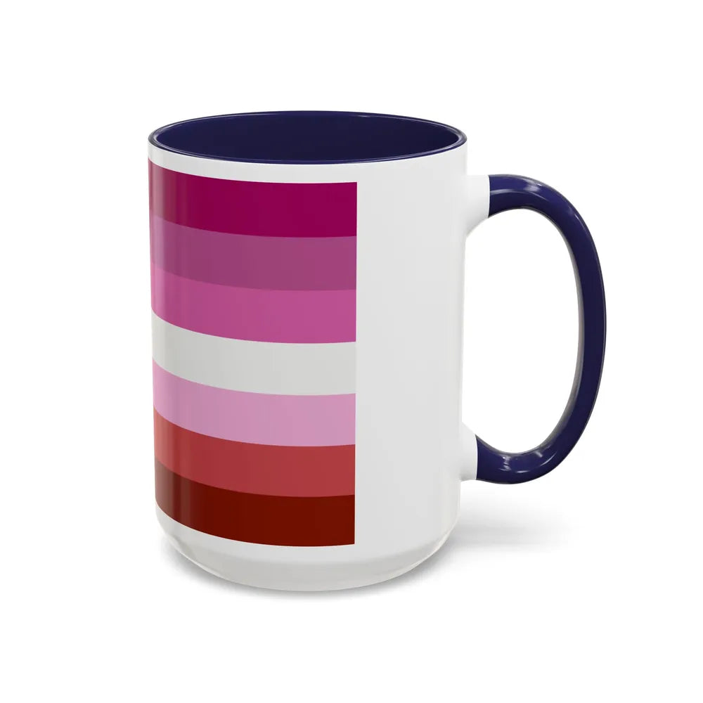 Lesbian Pride Flag - Accent Coffee Mug-Go Mug Yourself