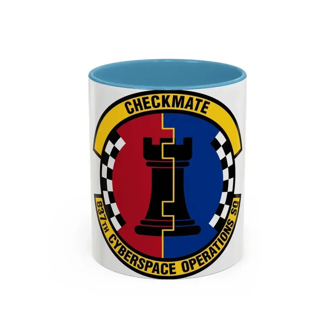 837 Cyberspace Operations Squadron ACC (U.S. Air Force) Accent Coffee Mug 11oz Light Blue - Go Mug Yourself