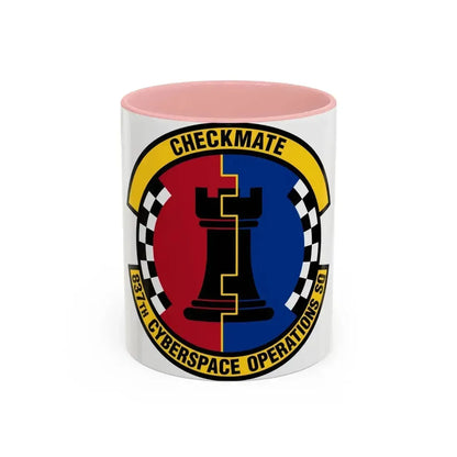 837 Cyberspace Operations Squadron ACC (U.S. Air Force) Accent Coffee Mug 11oz Pink - Go Mug Yourself