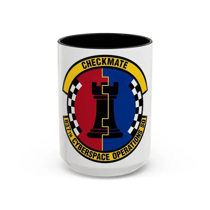 837 Cyberspace Operations Squadron ACC (U.S. Air Force) Accent Coffee Mug 15oz Black - Go Mug Yourself