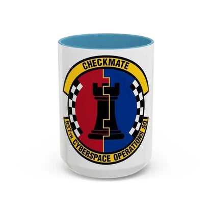837 Cyberspace Operations Squadron ACC (U.S. Air Force) Accent Coffee Mug 15oz Light Blue - Go Mug Yourself