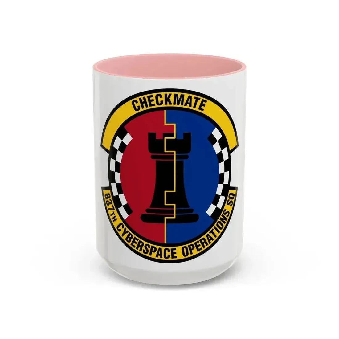 837 Cyberspace Operations Squadron ACC (U.S. Air Force) Accent Coffee Mug 15oz Pink - Go Mug Yourself