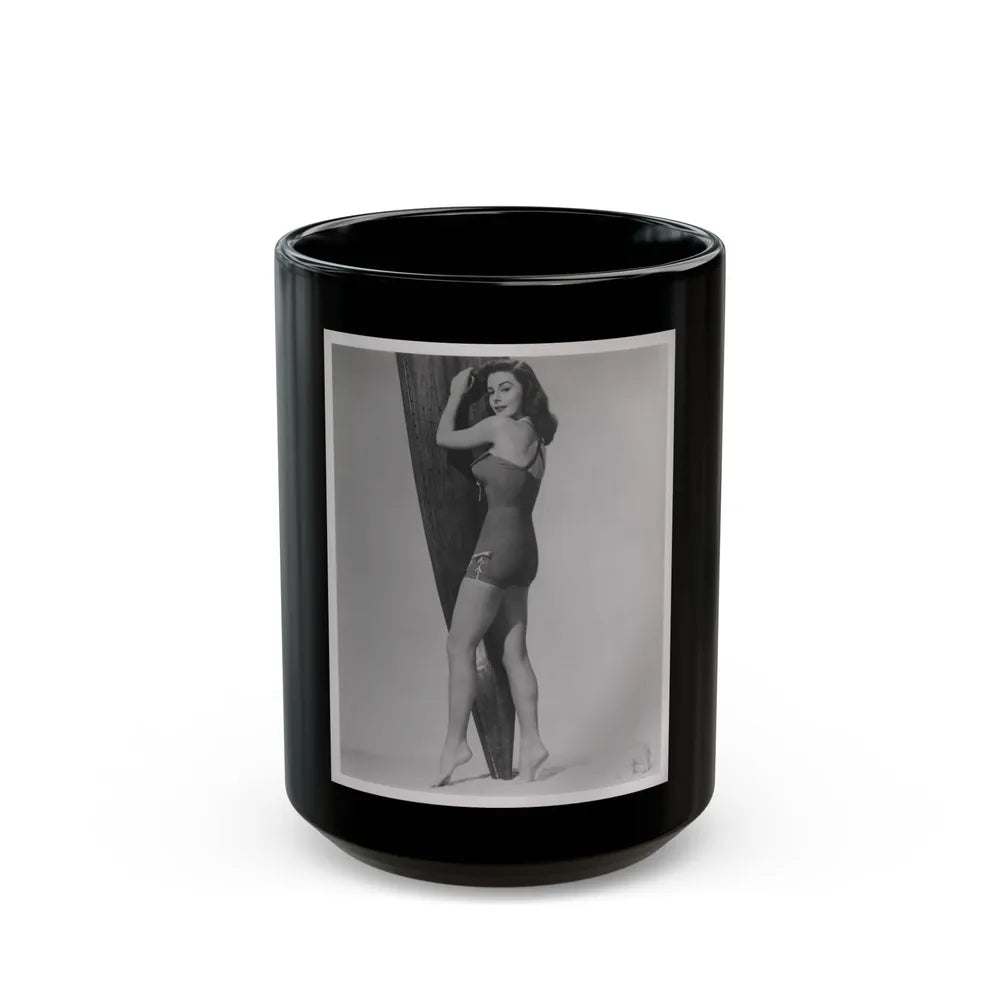 Elaine Stewart #162 - Negative Struck B&W 8x10 50's Era Full Body 1 Piece Swimsuit Cheesecake HQ Photo (Vintage Female Icon) Black Coffee Mug-15oz-Go Mug Yourself