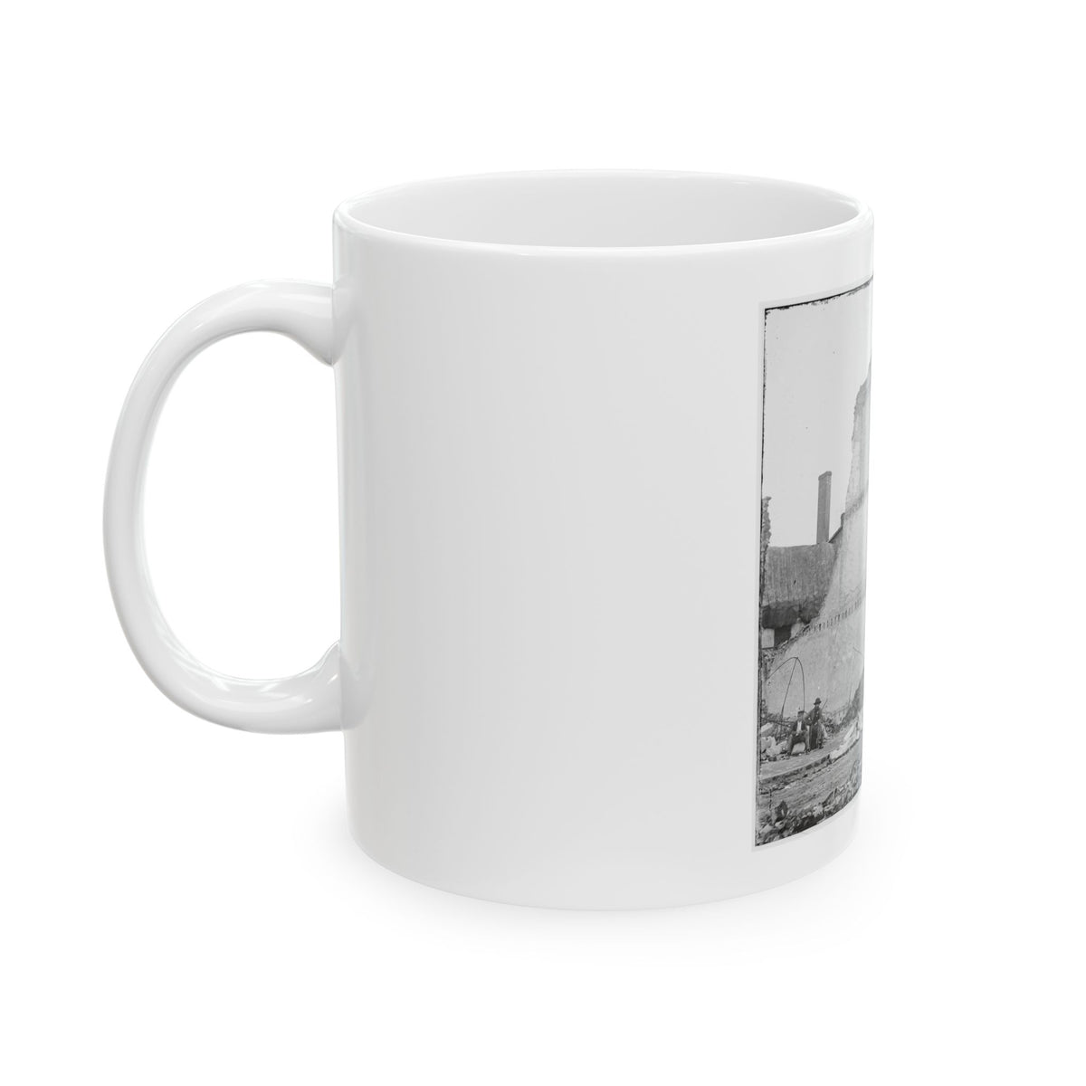 Richmond, Va. Ruins Of The Exchange Bank (Main Street) With The Facade Nearly Intact (U.S. Civil War) White Coffee Mug