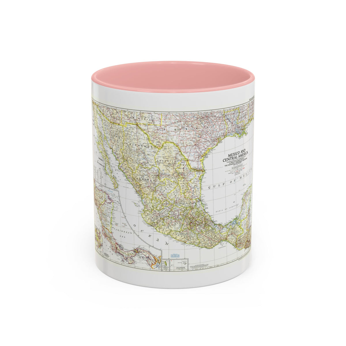 Central America & Mexico (1953) (Map) Accent Coffee Mug