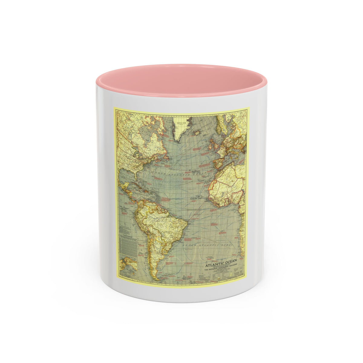 Atlantic Ocean (1939) (Map) Accent Coffee Mug