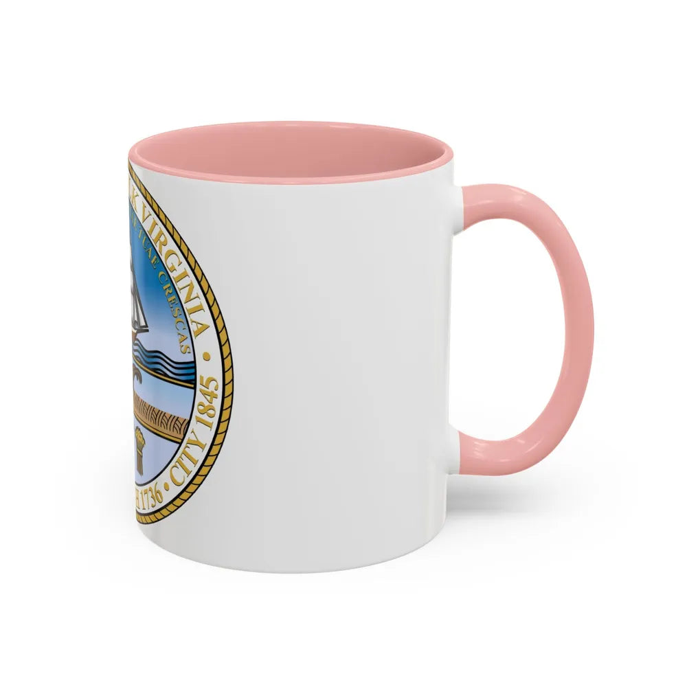 Seal of Norfolk Virginia - Accent Coffee Mug-Go Mug Yourself