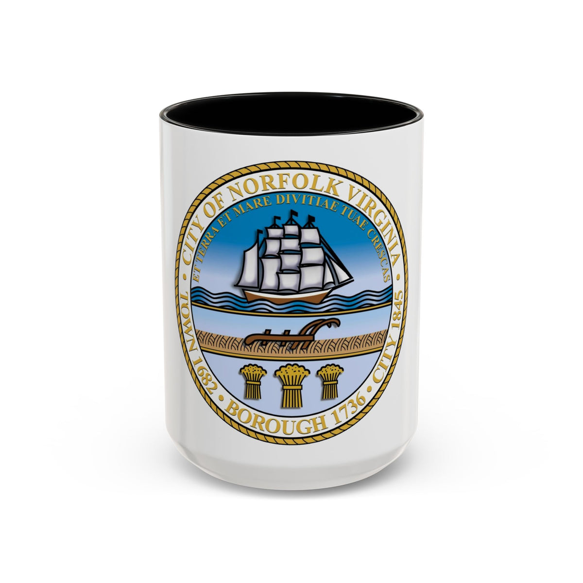Seal of Norfolk Virginia - Accent Coffee Mug
