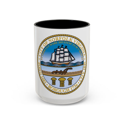 Seal of Norfolk Virginia - Accent Coffee Mug