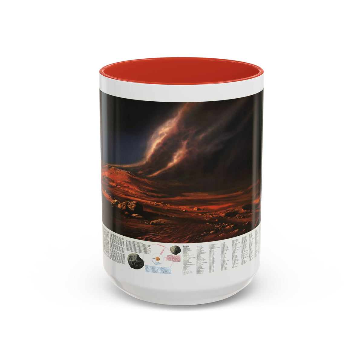 Space - MARS, Dusty Face of (1973) (Map) Accent Coffee Mug