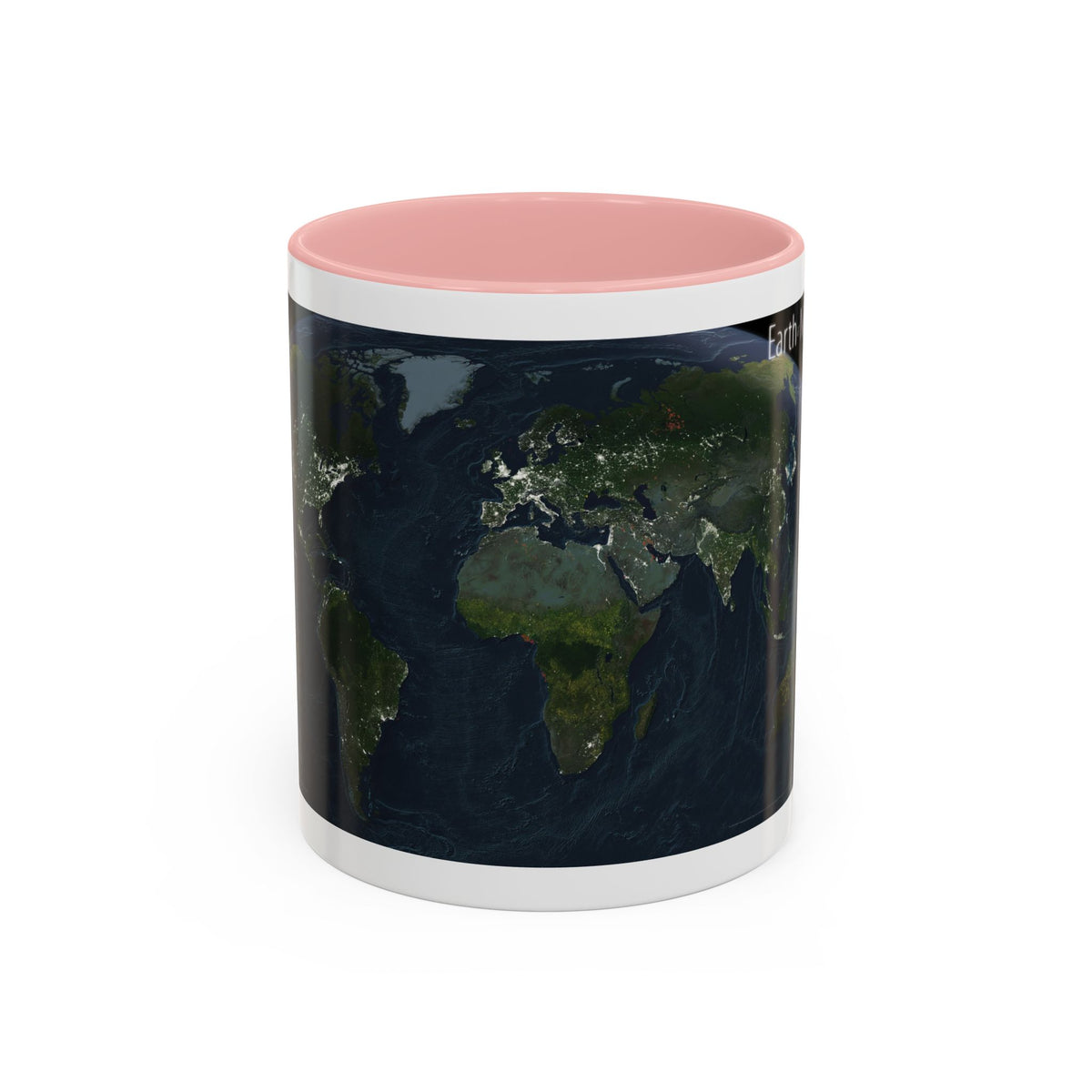 World Map - Earth at Night (2004) (Map) Accent Coffee Mug